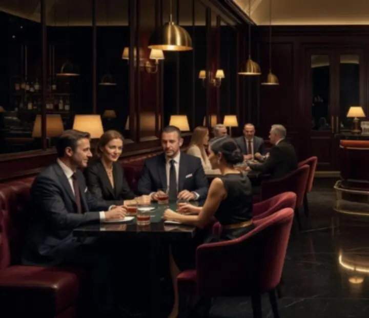 Prémium budapesti közösségi lounge, elegáns éttermi és póker lounge hangulattal